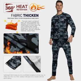 img 2 attached to Men'S Thermal Underwear Set, Winter Base Layer Tops & Long Johns For Cold Weather Skiing And Heat Retention