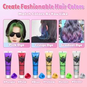 img 1 attached to 6 Pack Of 35% More Vibrant Temporary Hair Color For Dark & Light Hair - Easy Wash Hair Dye Chalk For Girls And Kids' Trendy Party Looks - Ideal Hair Dye Gift For Boys And Girls