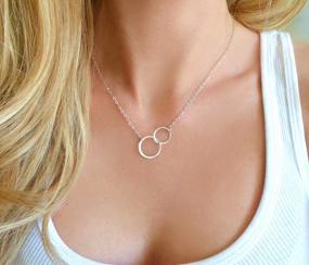 img 1 attached to Sterling Silver Infinity Friendship Necklace - Interlocking Circles BFF Jewelry Gift For Women Birthday