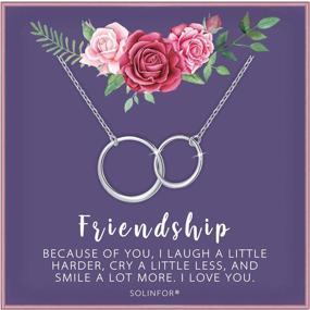 img 4 attached to Sterling Silver Infinity Friendship Necklace - Interlocking Circles BFF Jewelry Gift For Women Birthday