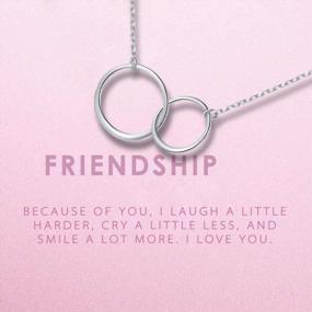 img 3 attached to Sterling Silver Infinity Friendship Necklace - Interlocking Circles BFF Jewelry Gift For Women Birthday