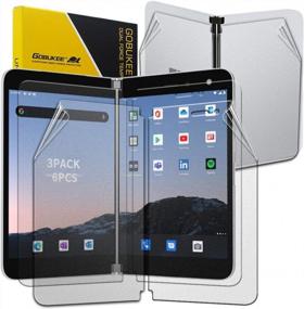 img 4 attached to [3PACK 6PCS] GOBUKEE MS Surface Duo PET Matte + Clear Film Screen Protector with PET Back Film [Perfect Fit] for Microsoft SurfaceDuo
