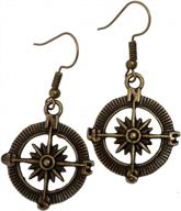 navigate your style with steampunk pirate compass earrings pendant in antique charm logo