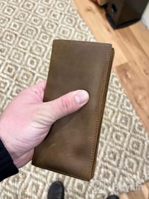 img 5 attached to JEEBURYEE Vintage Genuine Men's Checkbook Wallet with Blocking Technology - Essential Accessory