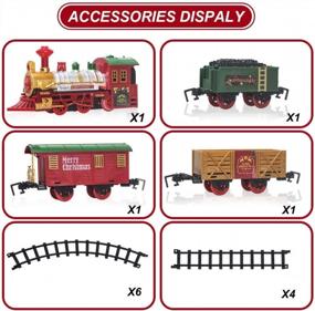 img 3 attached to Experience The Magic Of The Holidays With PUSITI Classic Christmas Train Set - Battery Operated Locomotive Engine And 11.5 Ft Tracks With Lights And Sounds For Kids' Delight