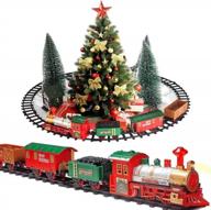 experience the magic of the holidays with pusiti classic christmas train set - battery operated locomotive engine and 11.5 ft tracks with lights and sounds for kids' delight logo