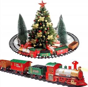 img 4 attached to Experience The Magic Of The Holidays With PUSITI Classic Christmas Train Set - Battery Operated Locomotive Engine And 11.5 Ft Tracks With Lights And Sounds For Kids' Delight