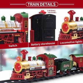 img 2 attached to Experience The Magic Of The Holidays With PUSITI Classic Christmas Train Set - Battery Operated Locomotive Engine And 11.5 Ft Tracks With Lights And Sounds For Kids' Delight