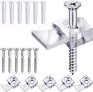 🪞 convenient 20 pack mirror holder clips glass retainer clips kit – easy mirror hanging solution with screws, ideal for fixing mirror cabinet door in classic style logo