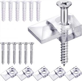 img 4 attached to 🪞 Convenient 20 Pack Mirror Holder Clips Glass Retainer Clips Kit – Easy Mirror Hanging Solution with Screws, Ideal for Fixing Mirror Cabinet Door in Classic Style
