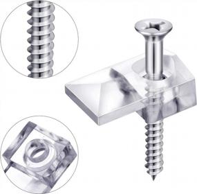 img 1 attached to 🪞 Convenient 20 Pack Mirror Holder Clips Glass Retainer Clips Kit – Easy Mirror Hanging Solution with Screws, Ideal for Fixing Mirror Cabinet Door in Classic Style
