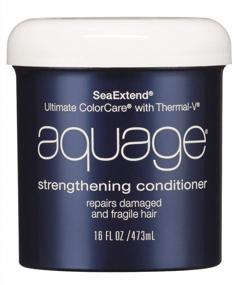 img 1 attached to AQUAGE SeaExtend Strengthening Conditioner: 16 Oz Luxury For Color Protection & Thermal Styling Damage Prevention With UVA/UVB Sunscreen
