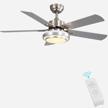 finxin indoor ceiling fan light fixtures remote led 48 brushed nickel ceiling fans for bedroom,living room,dining room including motor,remote switch (48" 5-blades) logo