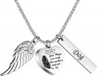 heart urn locket necklace for ashes - waterproof keepsake pendant memorial cremation jewelry with engraved 'your wings were ready but my heart was not' phrase, funnel kit & bag included logo
