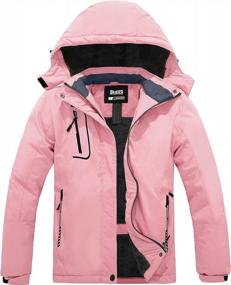 img 4 attached to Skieer женская водонепроницаемая лыжная куртка ветрозащитная куртка от дождя зимнее теплое пальто с капюшоном