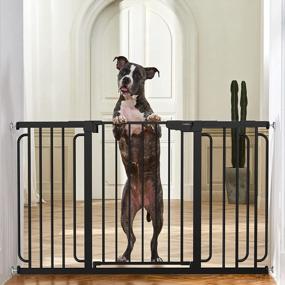img 4 attached to Cumbor Black Baby Gate: Mom'S Choice Award Winner For Safe And Secure Dog And Toddler Proofing