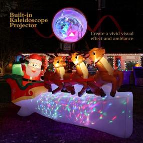 img 3 attached to 10.8 FT Waterproof LED Light Up Santa Claus Sleigh Christmas Deer Outdoor Decorations - Lewondr Inflatable Xmas Yard Garden Holiday Party Decorations