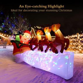 img 2 attached to 10.8 FT Waterproof LED Light Up Santa Claus Sleigh Christmas Deer Outdoor Decorations - Lewondr Inflatable Xmas Yard Garden Holiday Party Decorations