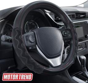 img 4 attached to 🚘 Maximize Control and Comfort with Motor Trend MaxGrip Black Steering Wheel Cover - Premium 15 inch Size for Truck Van SUV Auto