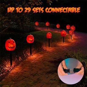 img 2 attached to PEIDUO 4PK Halloween Yard Stakes With 20LT Warm White Lights, Pumpkin Pathway Lights For Outdoor Driveway Walkway Garden Lawn Decor, Sidewalk Decorations