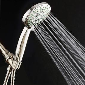 img 1 attached to 🚿 AquaDance 6-Setting Hand Shower with Antimicrobial & Anti-Clog Technology, Microban Nozzle Protection against Mold, Mildew & Bacteria, Stronger Shower Experience! Brushed Nickel Finish