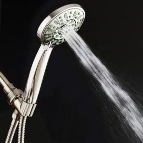 img 2 attached to 🚿 AquaDance 6-Setting Hand Shower with Antimicrobial & Anti-Clog Technology, Microban Nozzle Protection against Mold, Mildew & Bacteria, Stronger Shower Experience! Brushed Nickel Finish