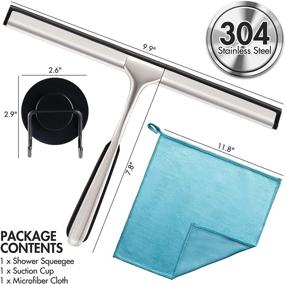 img 1 attached to 🧽 TAILINK Shower Squeegee: Glass Door & Window Cleaner with Microfiber Cloths