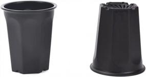 img 1 attached to 10 Pack Of Black Plastic Nursery Pots For Transplanting And Succulent Care