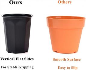 img 2 attached to 10 Pack Of Black Plastic Nursery Pots For Transplanting And Succulent Care