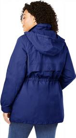 img 2 attached to Woman Within Women'S Plus Size Fleece-Lined Taslon Anorak Rain Jacket