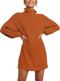 img 4 attached to LOGENE Turtleneck Oversized Pullover 240 Jiaotang M Women's Clothing ~ Dresses