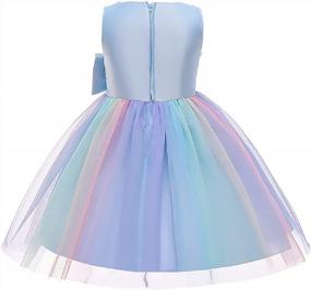 img 1 attached to Girls Rainbow Tutu Floral Dress Pageant Gown - JerrisApparel Flower Girl Party Dress
