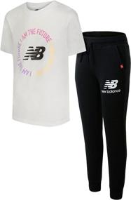 img 4 attached to 🏃 New Balance Girls Jogger Set: Trendy and Functional Girls' Clothing at Active