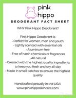 aluminum free lemongrass deodorant by pink hippo logo