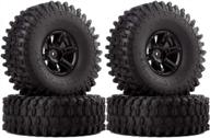 комплект черных 1,9-дюймовых шин с ободом колеса beadlock и резиновыми шинами для осевого scx10 90046 1/10 rc crawler - набор из 4 логотип