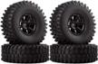 black 1.9 inch tyre set with beadlock wheel rim and rubber tires for axial scx10 90046 1/10 rc crawler - set of 4 logo
