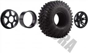 img 3 attached to Black 1.9 Inch Tyre Set With Beadlock Wheel Rim And Rubber Tires For Axial SCX10 90046 1/10 RC Crawler - Set Of 4