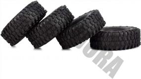 img 2 attached to Black 1.9 Inch Tyre Set With Beadlock Wheel Rim And Rubber Tires For Axial SCX10 90046 1/10 RC Crawler - Set Of 4