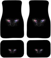 allinterest printing black cat car floor mats full set of 4 non slip front rear floor auto mats universal auto floor mats logo