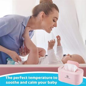 img 2 attached to 👶 Black Orchid Co. Baby Wipe Warmer: Portable and Temp-Controlled with 5 Heat Settings, LCD Display, and Dispenser for Heated Diaper Wipes in Pink