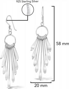 img 2 attached to Make A Statement With Shimmering Fan Sterling Silver Dangle Earrings From AeraVida, 0.79X2.28 In