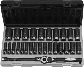 img 1 attached to 🔧 Efficient and Versatile: Grey Pneumatic 82629MD 1/2" Drive 6-Point Deep Length Metric Duo-Socket Set - 29 Piece