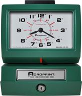 heavy-duty acroprint 125er3 manual time recorder - day of week & hour (0-23) and hundredths clock logo