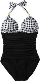 img 3 attached to RXRXCOCO Swimsuits Control Swimwear Bathing Women's Clothing ~ Swimsuits & Cover Ups