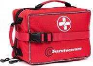 large 200 piece surviveware premium first aid kit for emergency medical situations in trucks, cars, camping, office, and outdoors logo