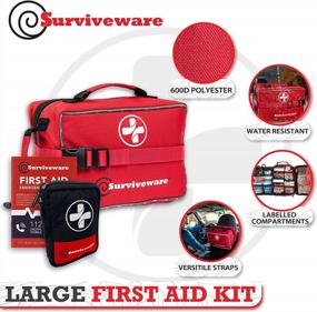 img 3 attached to Large 200 Piece Surviveware Premium First Aid Kit For Emergency Medical Situations In Trucks, Cars, Camping, Office, And Outdoors