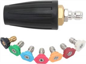 img 4 attached to STYDDI Turbo Pressure Washer Nozzle Set - 3600 PSI, 3.0GPM, Rotating Nozzle With Multiple Degree Options, 3.0 Orifice, Quick-Connect, Includes Second Story Nozzle