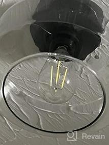 img 5 attached to Vintage Industrial Semi Flush Mount Ceiling Light With Clear Glass Pendant Lamp Shade - Ideal Farmhouse Lighting For Porch, Hallway, Kitchen, And Bedroom - Hanging Light Fixture (Bulb Not Included)