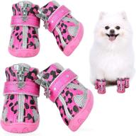 🐾 koeson small dog shoes, puppy breathable dog boots anti-slip mesh booties for doggie with reflective zipper, pet shoes year-round paw protector with adjustable strap for outdoor activities - pink size 2 логотип