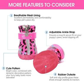 img 2 attached to 🐾 KOESON Small Dog Shoes, Puppy Breathable Dog Boots Anti-Slip Mesh Booties for Doggie with Reflective Zipper, Pet Shoes Year-Round Paw Protector with Adjustable Strap for Outdoor Activities - Pink Size 2